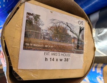 Houses Through Chainlink Fence Backdrop